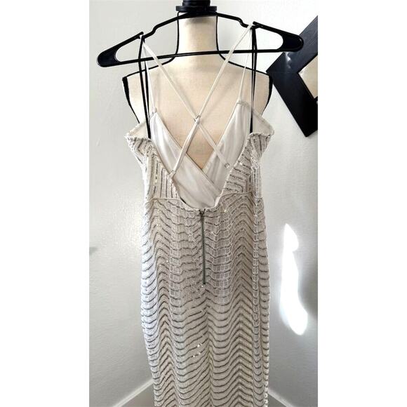 Lulus Bridal Yolanda White Sequin Sleeveless Maxi Dress Size S Sleeveless Formal - Picture 7 of 9